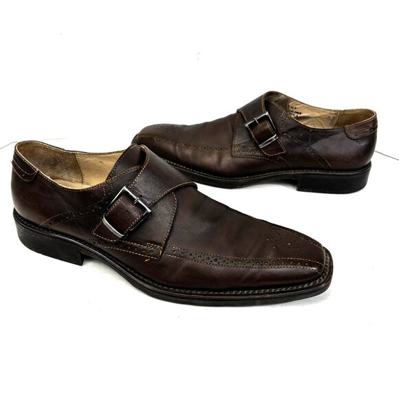 Vintage Y2K Skechers Italy Monk Strap Leather Dress Shoes‎ Mens Sz 12 Brown RARE main image 9